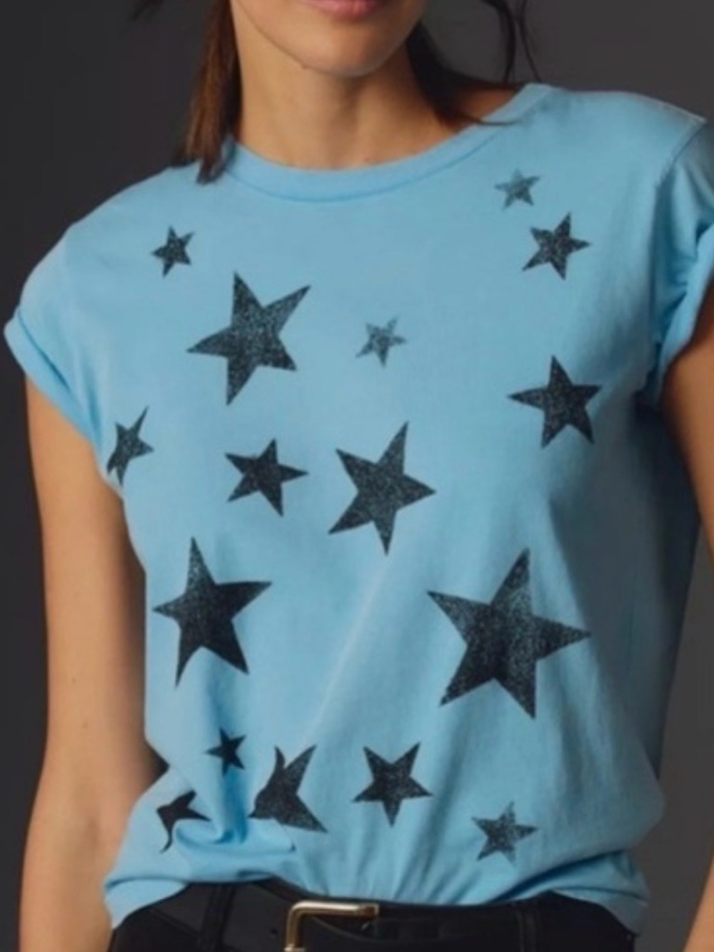 MOTHER Light Blue Starprint Short Sleeve Tee